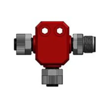 Brad from Molex Tee 4 Pole M12 Plug to 4 Pole M12 Socket Adapter - 120068-8218 product image