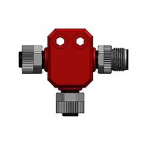 Brad from Molex Tee 4 Pole M12 Plug to 4 Pole M12 Socket Adapter - 120068-8218 product image