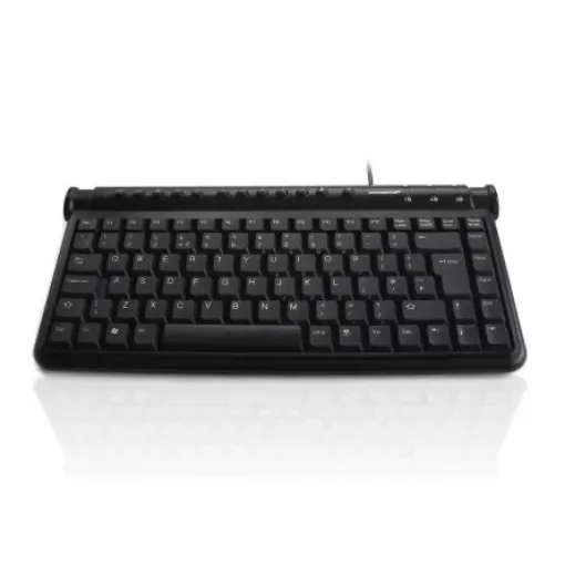 Ceratech KYB-MINIHUB2-BLK Wired USB Multimedia Keyboard, QWERTY (UK), Black product image