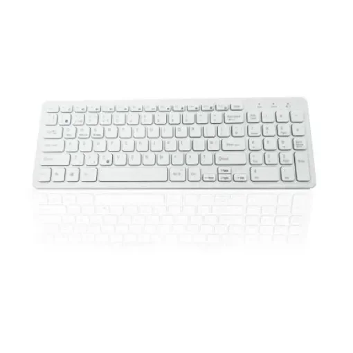 Ceratech KYB-BIO960-BTWH Wireless Bluetooth Compact Keyboard, QWERTY (UK), White product image