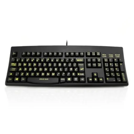 Ceratech KYBAC260-HIVISUP Wired USB Keyboard, QWERTY (UK), Black product image