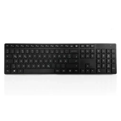 Ceratech KYBAC301-BTBK-GR Wireless USB Keyboard, QWERTZ (German), Black product image