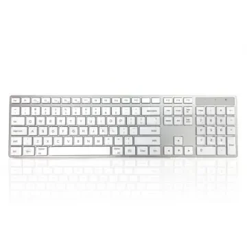 Ceratech KYBAC301-UMAC-US Wired USB Multimedia Keyboard, QWERTY (US), Silver, White product image