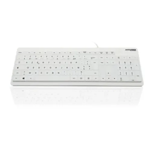 Ceratech KYB-MED-VAL-UWFR Wired USB Medical Keyboard, QWERTY (French), White product image