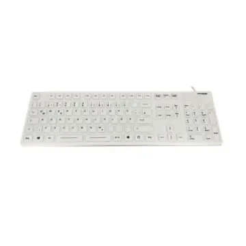 Ceratech KYBNA-SIL105WHGR Wired PS/2, USB Medical Keyboard, QWERTZ (German), White product image