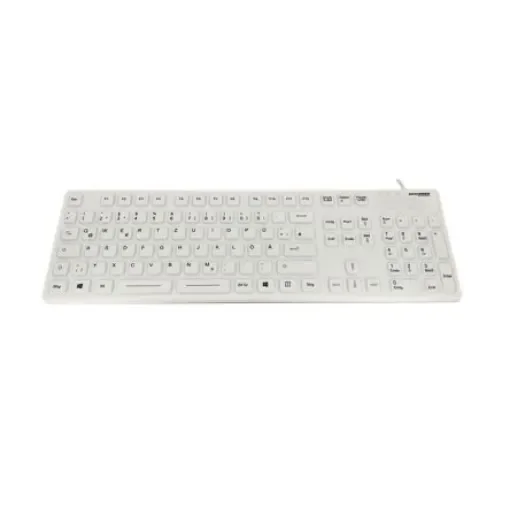 Ceratech KYBNA-SIL105WHGR Wired PS/2, USB Medical Keyboard, QWERTZ (German), White product image