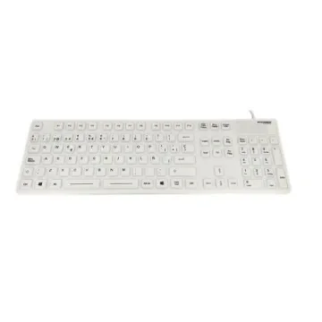 Ceratech KYBNA-SIL105WHSP Wired PS/2, USB Medical Keyboard, QWERTY (Spain), White product image