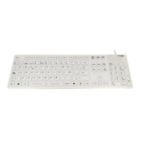 Ceratech KYBNA-SIL105WHSP Wired PS/2, USB Medical Keyboard, QWERTY (Spain), White product image