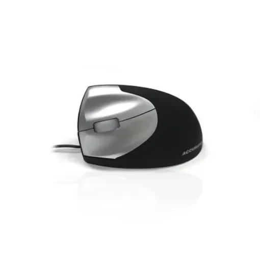 Ceratech MOU-UPRIGHT2LEFT 3 Button Wired Optical Mouse Black, Silver product image