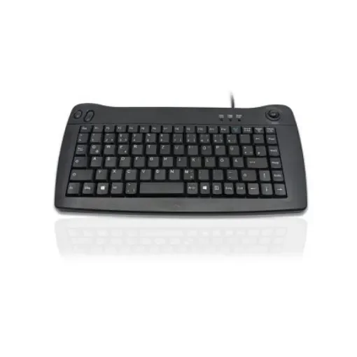 Ceratech KYBAC5010-PBKGR Wired PS/2, USB Compact Keyboard, QWERTZ (German), Black product image