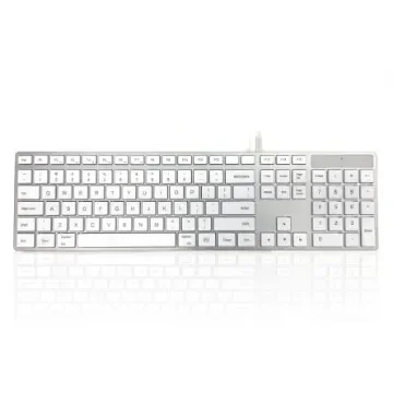 Ceratech KYBAC301-UCMACUS Wired USB Multimedia Keyboard, QWERTY (US), Silver, White product image
