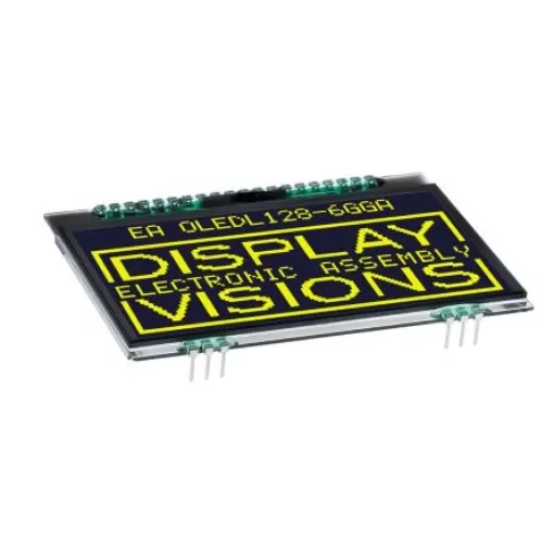 Display Visions 2.9in Yellow OLED Display 128 x 64pixels Graphics I2C, SPI Interface - EA OLEDL128-6GGA product image