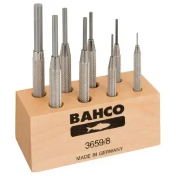 Bahco 8-Piece Punch Set, 0.9 mm, 1.4 mm, 1.8 mm, 2.4 mm, 2.8 mm, 3.4 mm, 3.9 mm, 6 mm Shank, 75 mm, 85 mm, 90 mm, 95 - 3659/8 product image