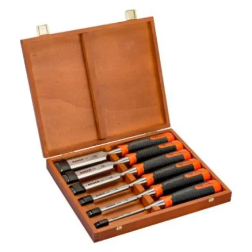 Bahco 6 Piece Chisel Set, 235mm Length, 6 mm, 10 mm, 12 mm, 18 mm, 25 mm, 32 mm Blade Width - 434-S6-EUR product image