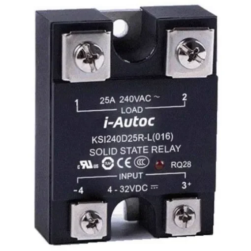 i-Autoc KSI Series Solid State Relay, 10 A Load, Panel Mount, 280 V ac Load, 32 V dc Control - KSI240D10R-L product image