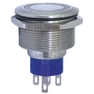 KNITTER-SWITCH Illuminated Push Button Switch, Momentary, Panel Mount, 25mm Cutout, SPDT, Red LED, 28 V dc, 250V ac, - MAV25A0F10E-312-JQ product image