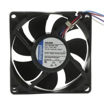 ebm-papst 8450 Series Axial Fan, 12 V dc, DC Operation, 82m³/h, 3.6W, 80 x 80 x 25mm - 8452/2HHP product image