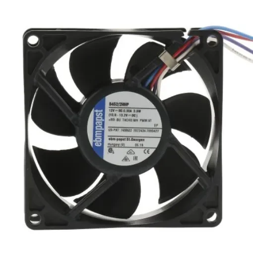 ebm-papst 8450 Series Axial Fan, 12 V dc, DC Operation, 82m³/h, 3.6W, 80 x 80 x 25mm - 8452/2HHP product image