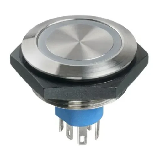 APEM Vandal Proof Push Button Switch, Momentary, Panel Mount, 30.2mm Cutout, SPST, 30V dc, IP67 - AV50022000024BK product image