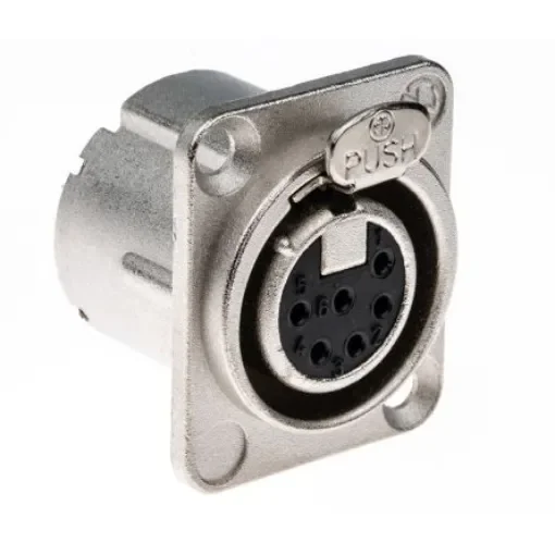 Neutrik Panel Mount XLR Connector, Female, 50 V, 6 Way, Silver over Nickel Plating - NC6FD-LX product image