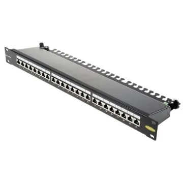 Brand-Rex Cat6Plus Series Cat6 24 Port RJ45 LSA Patch Panel STP 1U Black - C6CPNLF240K2M product image