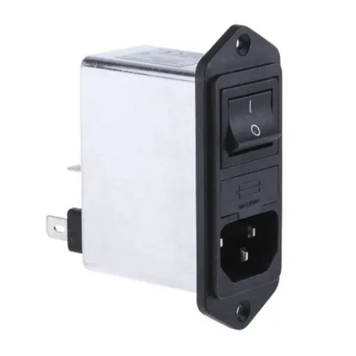 Schaffner 2A, 250 V ac Male Panel Mount IEC Filter 2 Pole FN282-2-06, Faston 2 Fuse product image