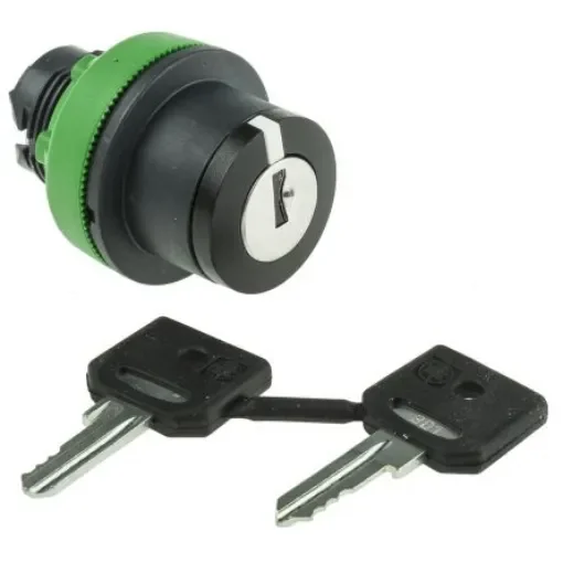 Schneider Electric Harmony XB5 3-position Key Switch Head, Spring Return Right to Centre, 30mm Cutout - ZB5FG05D product image