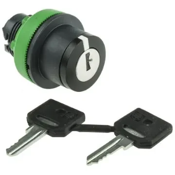 Schneider Electric Harmony XB5 3-position Key Switch Head, Spring Return Left to Centre, 30mm Cutout - ZB5FG07D product image