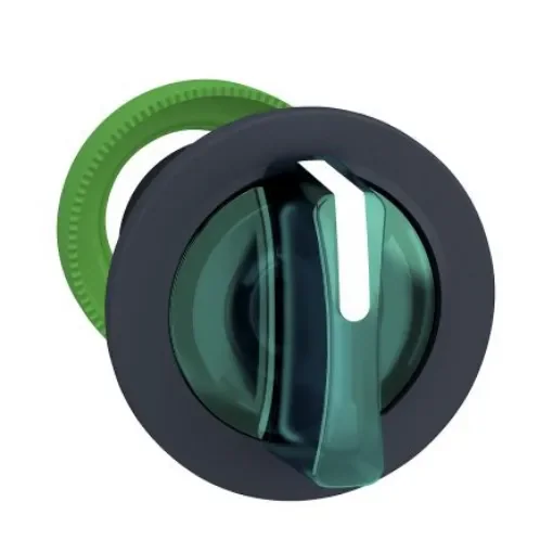 Schneider Electric Harmony XB5 Series 2 Position Selector Switch Head, 30mm Cutout, Green Handle - ZB5FK1233 product image
