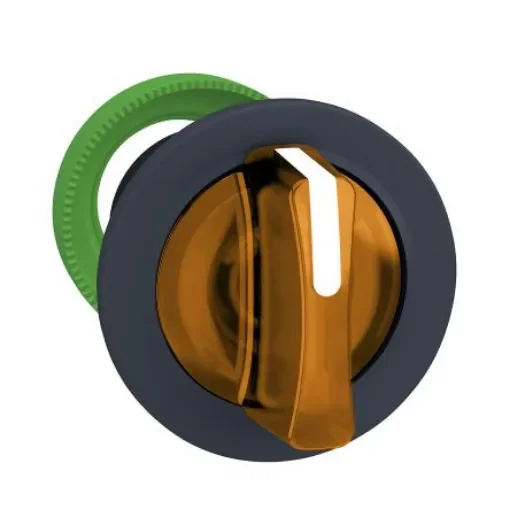 Schneider Electric Harmony XB5 Series 2 Position Selector Switch Head, 30mm Cutout, Orange Handle - ZB5FK1253 product image