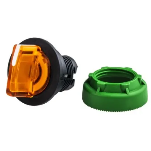 Schneider Electric Harmony XB5 Series 3 Position Selector Switch Head, 30mm Cutout, Orange Handle - ZB5FK1553 product image