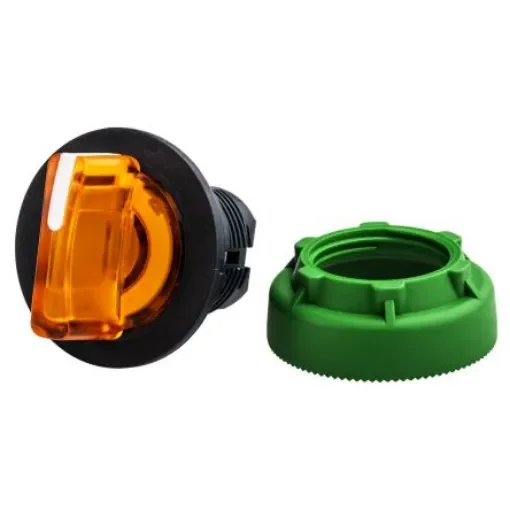 Schneider Electric Harmony XB5 Series 3 Position Selector Switch Head, 30mm Cutout, Orange Handle - ZB5FK1753 product image