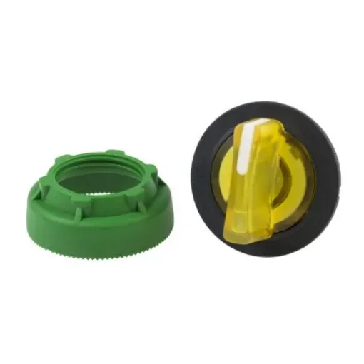 Schneider Electric Harmony XB5 Series 3 Position Selector Switch Head, 30mm Cutout, Yellow Handle - ZB5FK1583 product image