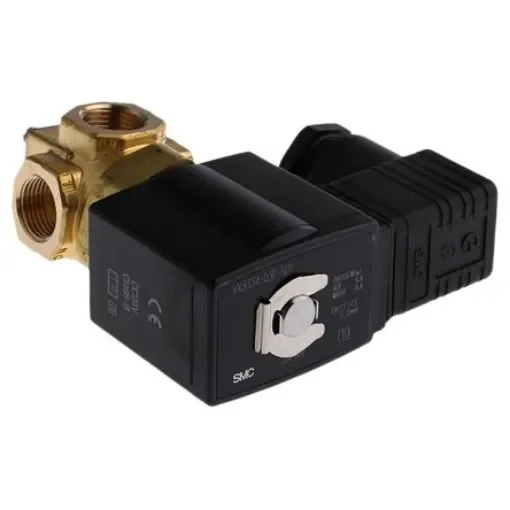 SMC Solenoid Valve VX3334-03F-5D1, 3 port(s) , Common, 24 V dc, 3/8in product image