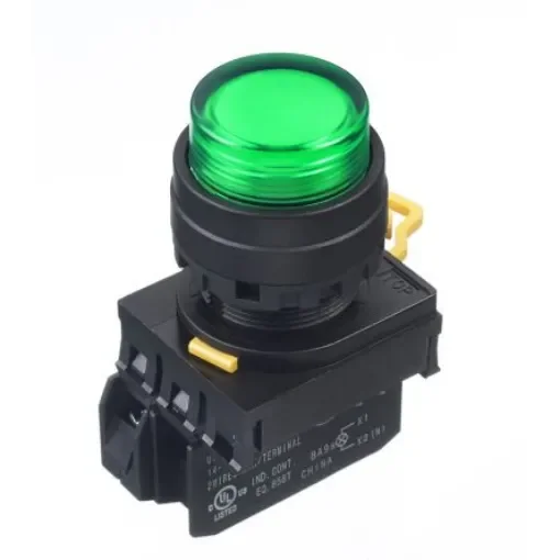 Idec YW Series Illuminated Push Button Complete Unit, Panel Mount, 22mm Cutout, SPST, IP65 - YW1L-A2E10QM3G product image