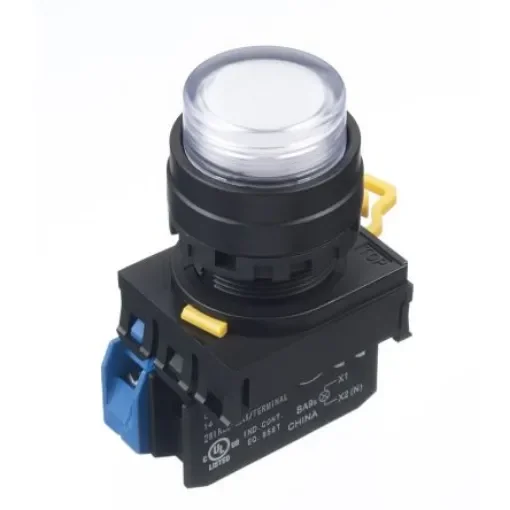 Idec YW Series Illuminated Push Button Complete Unit, Panel Mount, 22mm Cutout, SPST, IP65 - YW1L-A2E10QM3PW product image