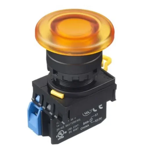 Idec YW Series Illuminated Push Button Complete Unit, Panel Mount, 22mm Cutout, SPST, IP65 - YW1L-A4E10QM3A product image