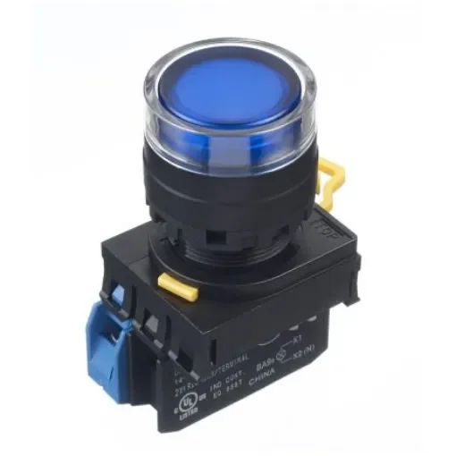 Idec YW Series Illuminated Push Button Complete Unit, Panel Mount, 22mm Cutout, SPST, IP65 - YW1L-AF2E10Q4S product image