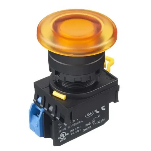 Idec YW Series Illuminated Push Button Complete Unit, Panel Mount, 22mm Cutout, SPST, IP65 - YW1L-M4E10Q4A product image