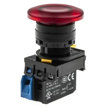 Idec YW Series Illuminated Push Button Complete Unit, Panel Mount, 22mm Cutout, SPST, IP65 - YW1L-M4E10Q4R product image