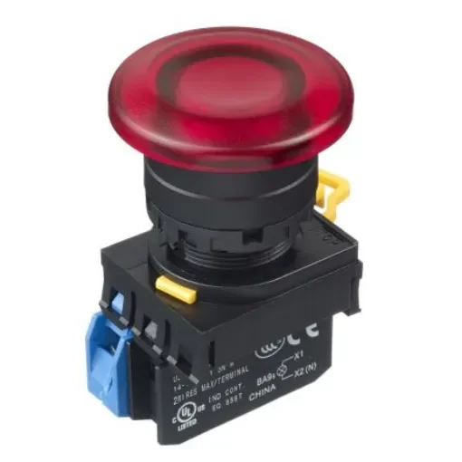 Idec YW Series Illuminated Push Button Complete Unit, Panel Mount, 22mm Cutout, SPST, IP65 - YW1L-M4E10QM3R product image