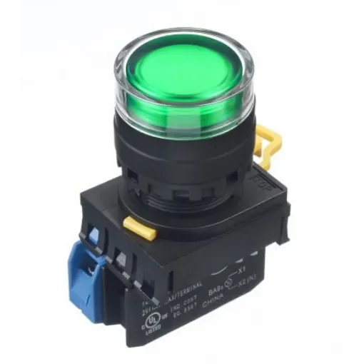 Idec YW Series Illuminated Push Button Complete Unit, Panel Mount, 22mm Cutout, SPST, IP65 - YW1L-MF2E10Q4G product image