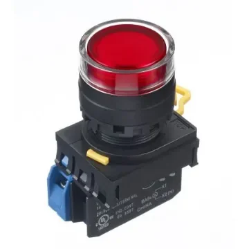Idec YW Series Illuminated Push Button Complete Unit, Panel Mount, 22mm Cutout, SPST, IP65 - YW1L-MF2E10Q4R product image