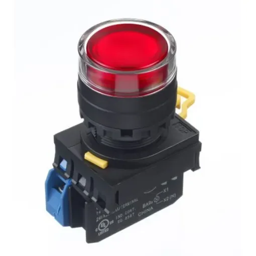 Idec YW Series Illuminated Push Button Complete Unit, Panel Mount, 22mm Cutout, SPST, IP65 - YW1L-MF2E10QM3R product image