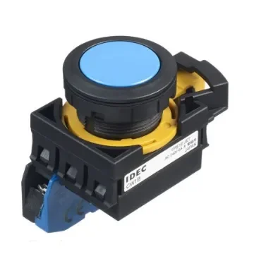 Idec CW Series Illuminated Push Button, Panel Mount, 22mm Cutout, SPST, IP65 - CW1B-A1E10S product image