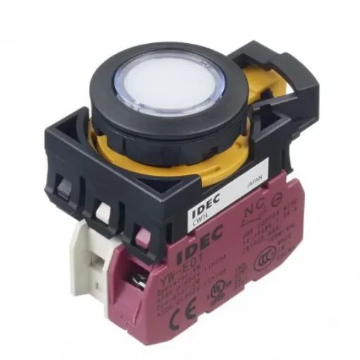 Idec CW Series Illuminated Push Button, Panel Mount, 22mm Cutout, SPST, IP65 - CW1L-M1E01Q4PW product image