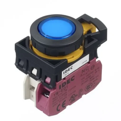 Idec CW Series Illuminated Push Button, Panel Mount, 22mm Cutout, SPST, IP65 - CW1L-M1E01Q4S product image