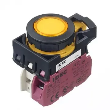 Idec CW Series Illuminated Push Button, Panel Mount, 22mm Cutout, SPST, IP65 - CW1L-M1E01Q4Y product image