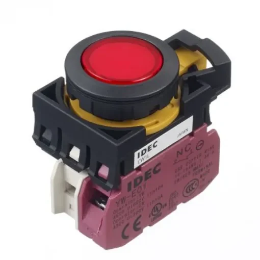 Idec CW Series Illuminated Push Button, Panel Mount, 22mm Cutout, SPST, IP65 - CW1L-M1E01QM4R product image