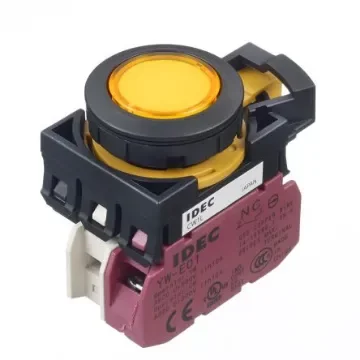 Idec CW Series Illuminated Push Button, Panel Mount, 22mm Cutout, SPST, IP65 - CW1L-M1E01QM4Y product image